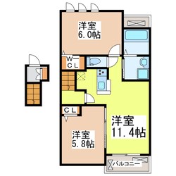 チロリアンコッティⅡ　Bの物件間取画像